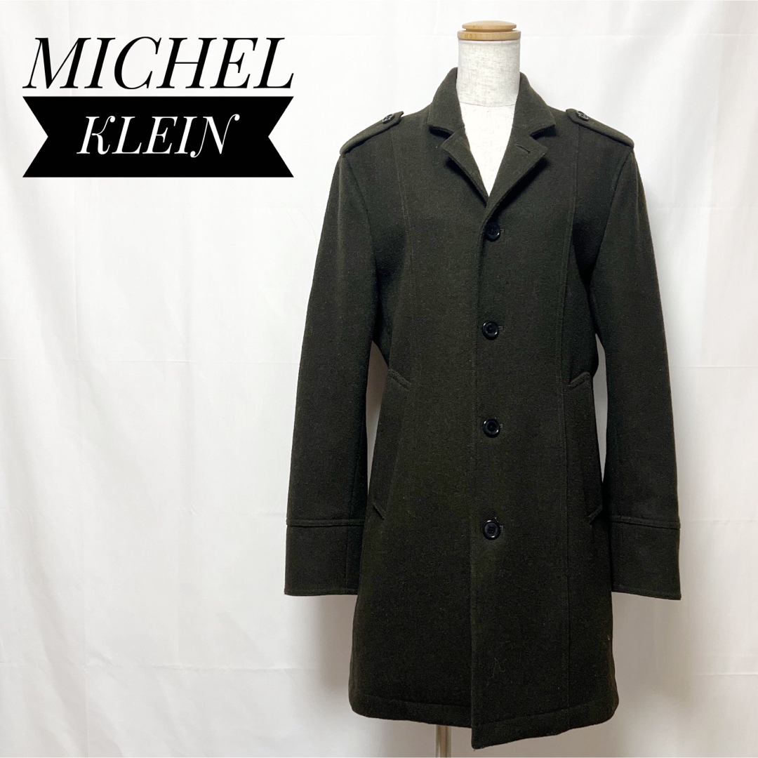 MICHEL KLEIN(ミッシェルクラン)のMICHEL KLEINミッシェルクラン✨コートチェスターコートMダークブラウン メンズのジャケット/アウター(チェスターコート)の商品写真