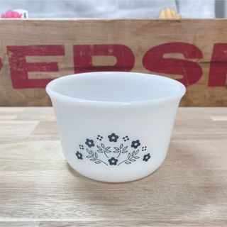 パイレックス(Pyrex)の【美品！】 オールドパイレックス シュガーポット タイニーフラワー 青 小鉢にも(グラス/カップ)