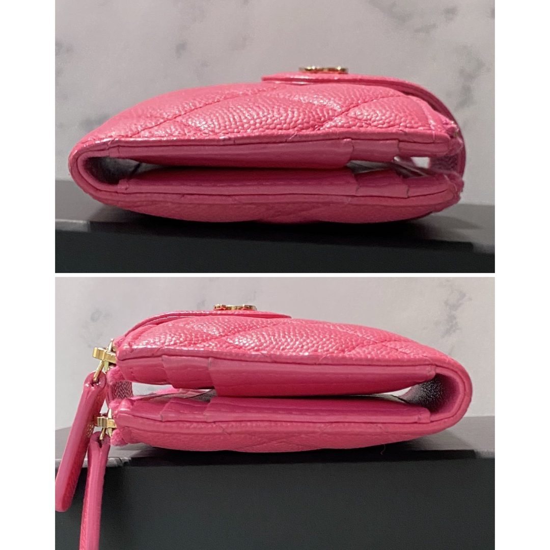CHANEL(シャネル)のシャネル　マトラッセ　キャビアスキン　ピンク　カードケース　コインケース　ピンク レディースのファッション小物(財布)の商品写真