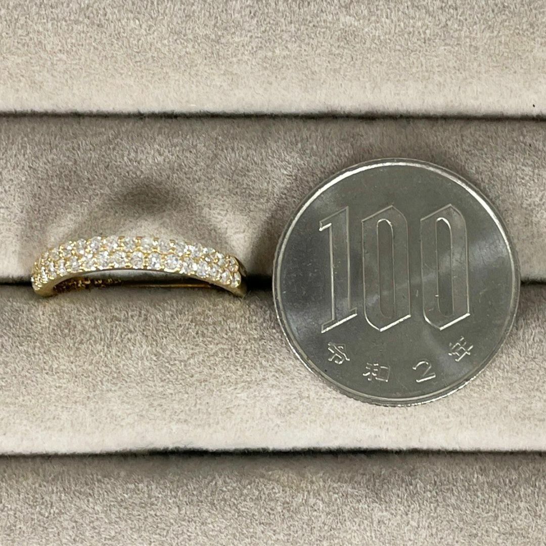K18YG 天然ダイヤモンド 0.40ct パヴェ リング レディースのアクセサリー(リング(指輪))の商品写真