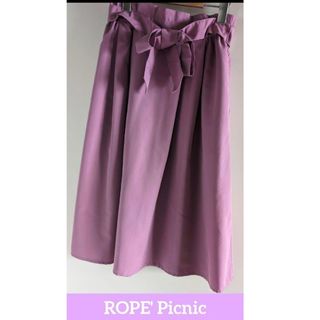 ロペピクニック(Rope' Picnic)の新品★【ROPE' PICNIC】ロペピクニック　ひざ丈フレアゴムスカート(ひざ丈スカート)