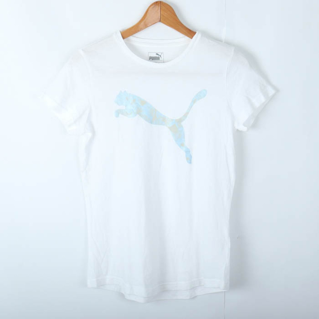 PUMA(プーマ)のプーマ 半袖Tシャツ ロゴT スポーツウエア レディース Lサイズ ホワイト PUMA レディースのトップス(Tシャツ(半袖/袖なし))の商品写真