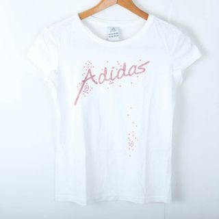 アディダス(adidas)のアディダス 半袖Tシャツ ロゴT ラメ スポーツウエア レディース Mサイズ ホワイト adidas(Tシャツ(半袖/袖なし))