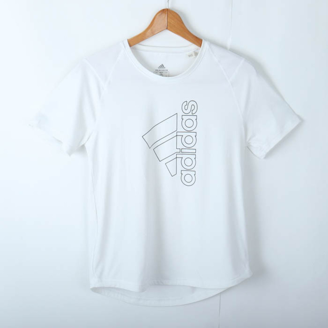 adidas(アディダス)のアディダス 半袖Tシャツ ロゴT スポーツウエア エアロレディ プライムグリーン レディース Lサイズ ホワイト adidas レディースのトップス(Tシャツ(半袖/袖なし))の商品写真