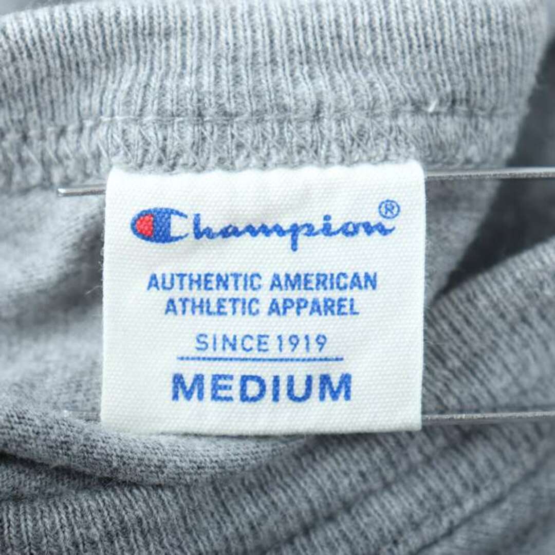 Champion(チャンピオン)のチャンピオン 半袖Tシャツ 胸ポケット 袖ロゴ スポーツウエア レディース Mサイズ グレー Champion レディースのトップス(Tシャツ(半袖/袖なし))の商品写真