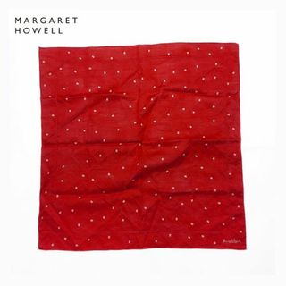 マーガレットハウエル(MARGARET HOWELL)の美品 マーガレットハウエル✨スポットレース ドット柄スカーフ バンダナ ハンカチ(バンダナ/スカーフ)