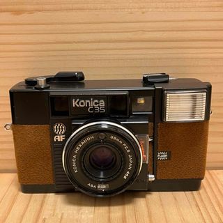 コニカミノルタ(KONICA MINOLTA)のコニカC35 AF ジャスピンコニカ 茶色スエード仕様／ジャンク(フィルムカメラ)