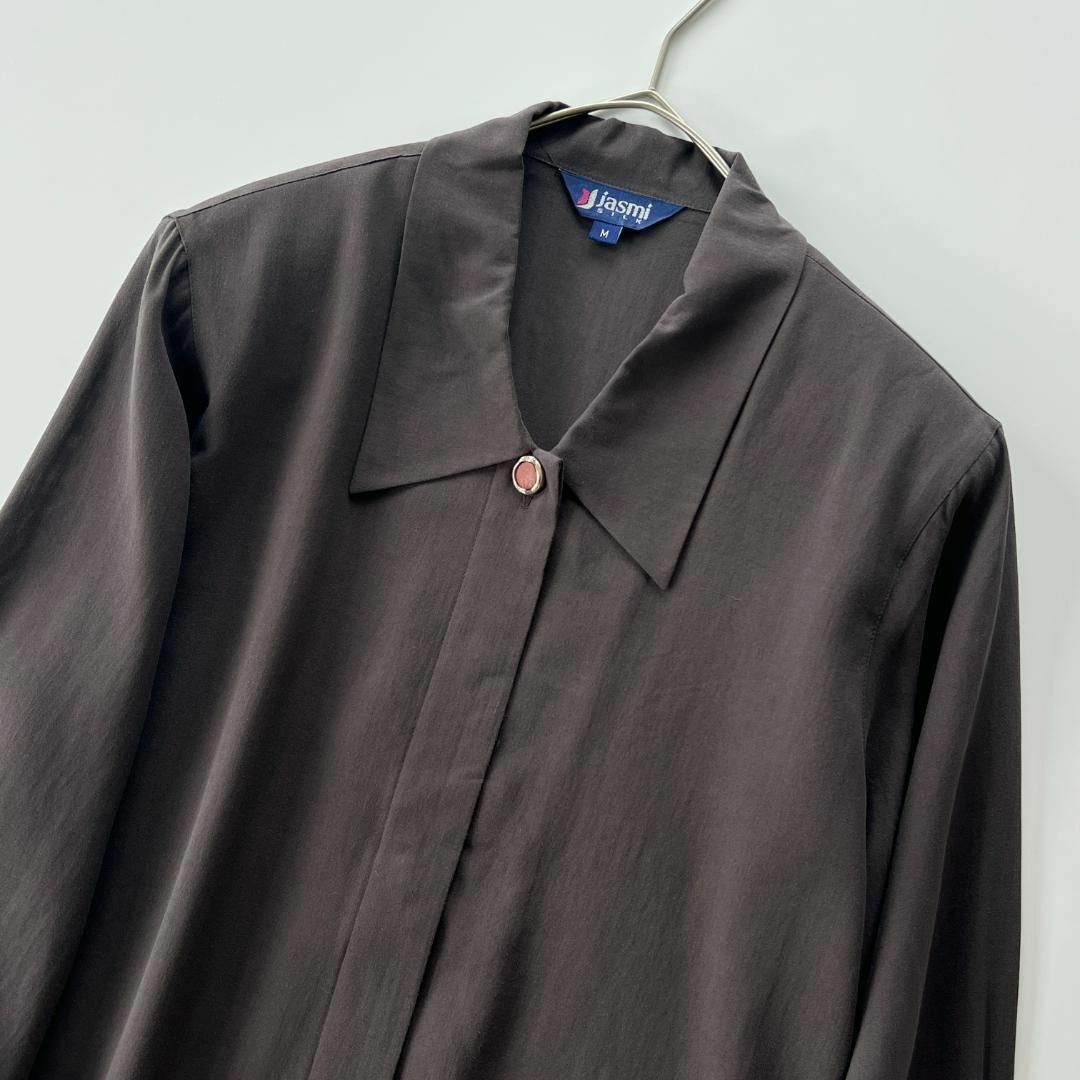 ジャスミン(ジャスミン)のジャスミシルク シルク100% 長袖シャツ 比翼ボタン レディースのトップス(シャツ/ブラウス(長袖/七分))の商品写真
