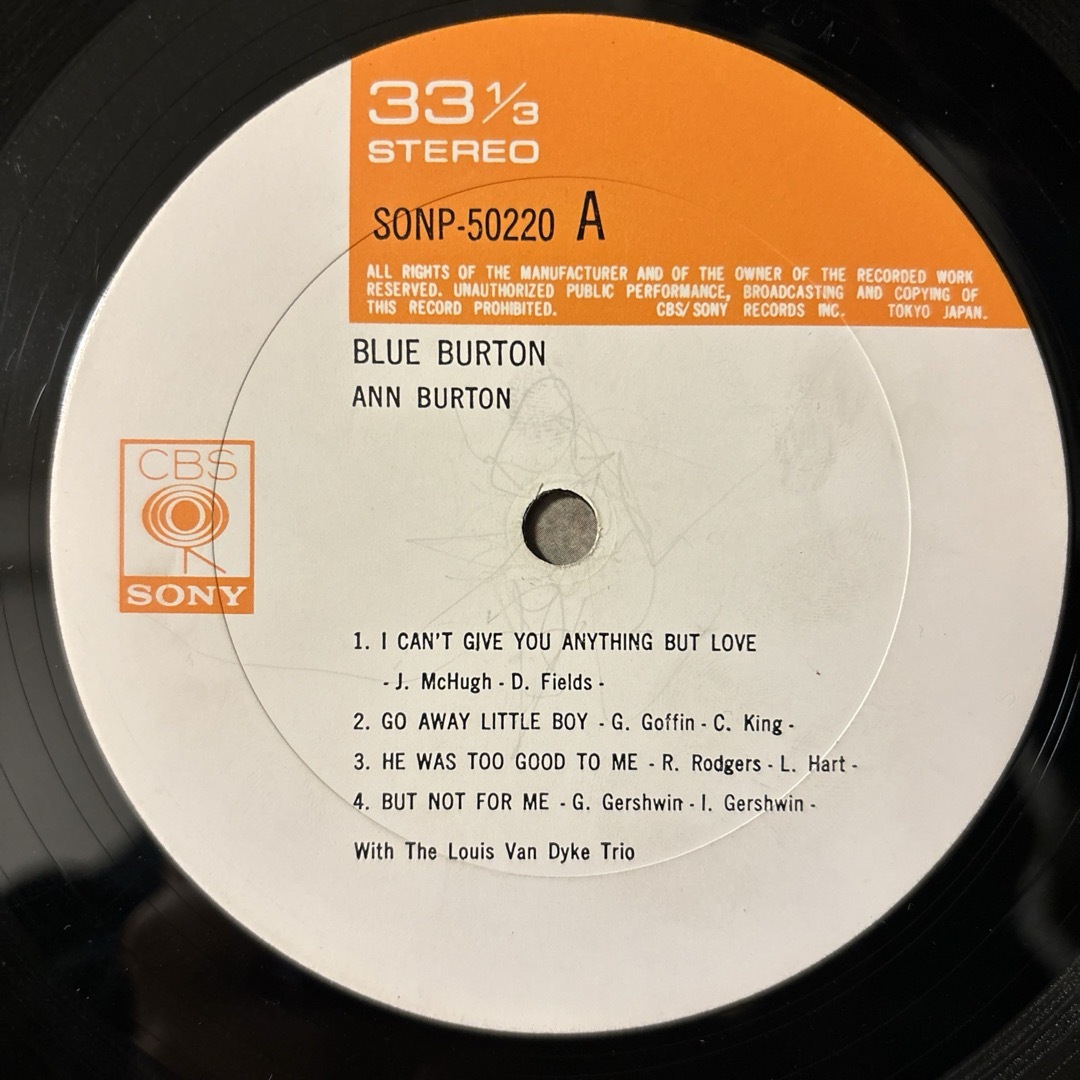 Ann Burton Blue Burton レコード LP アン・バートン エンタメ/ホビーのエンタメ その他(その他)の商品写真