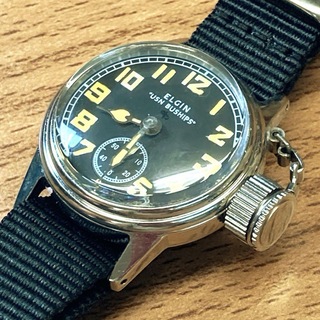 エルジン(ELGIN)のエルジン　ミリタリー　UDT 5　スモセコ　手巻きメンズ腕時計　稼働品(腕時計(アナログ))