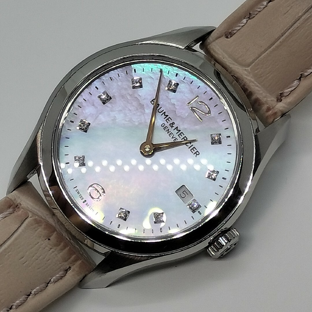 BAUME&MERCIER(ボームエメルシエ)のB&Mボーム&メルシェM0A10176クリフトン10PDシェル箱保付きレディース レディースのファッション小物(腕時計)の商品写真