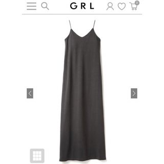 グレイル(GRL)の【GRL】パット付きキャミワンピース　チャコールグレー　美品(ロングワンピース/マキシワンピース)