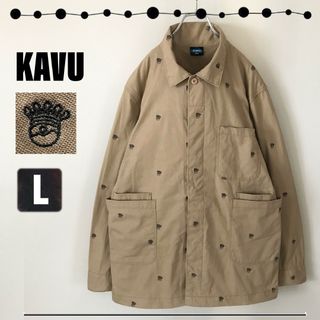 カブー(KAVU)のKAVU カブー★ガーデニングジャケット★キャンバス★刺繍総柄パターン★メンズL(カバーオール)