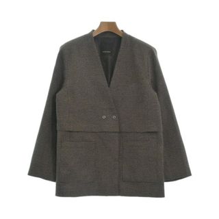 ローズバッド(ROSE BUD)のROSE BUD ローズバット ノーカラージャケット F 茶xベージュ系(総柄) 【古着】【中古】(ノーカラージャケット)