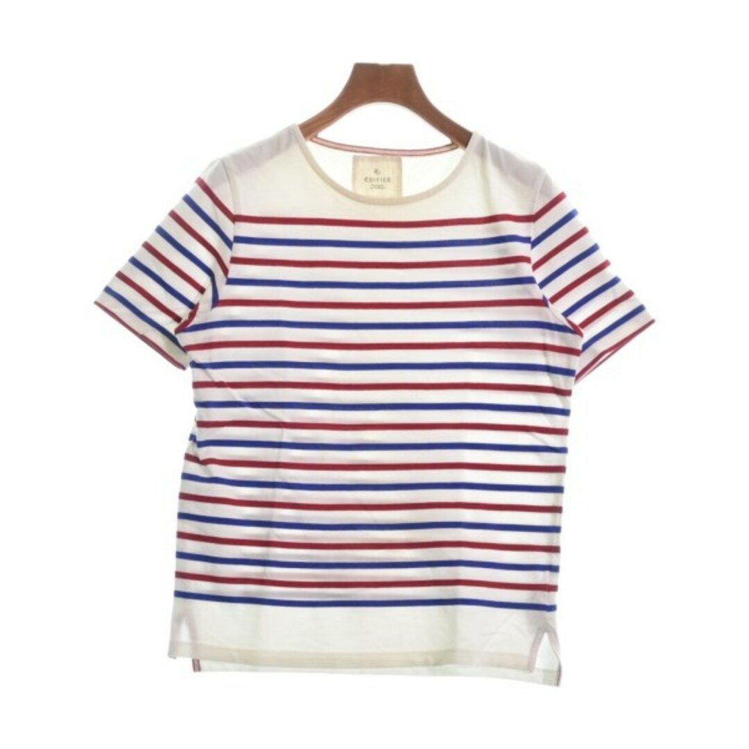 EDIFICE(エディフィス)のEDIFICE Tシャツ・カットソー 38(M位) 白x青x赤(ボーダー) 【古着】【中古】 メンズのトップス(Tシャツ/カットソー(半袖/袖なし))の商品写真