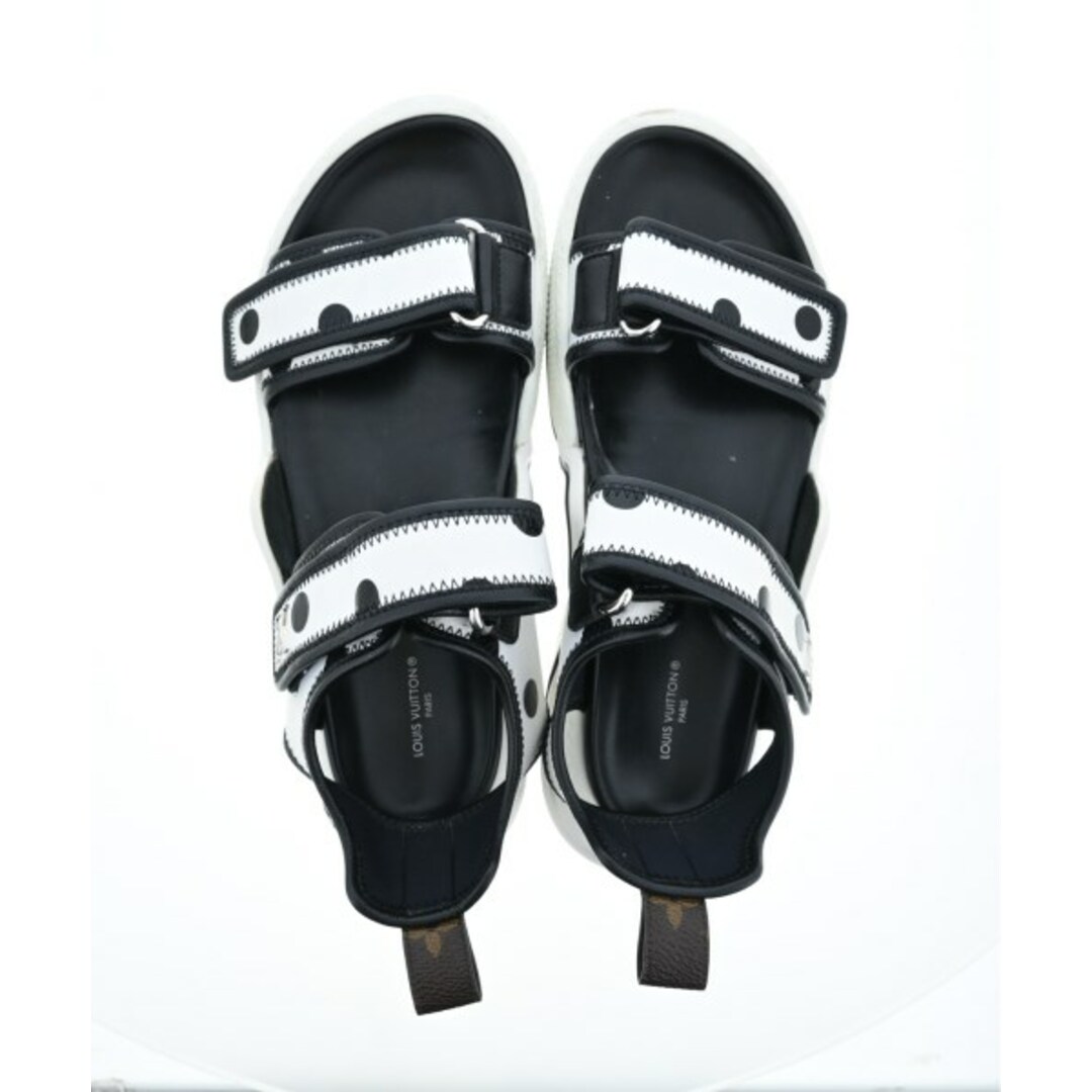 LOUIS VUITTON(ルイヴィトン)のLOUIS VUITTON サンダル EU38 1/2(25cm位) 白x黒 【古着】【中古】 レディースの靴/シューズ(サンダル)の商品写真