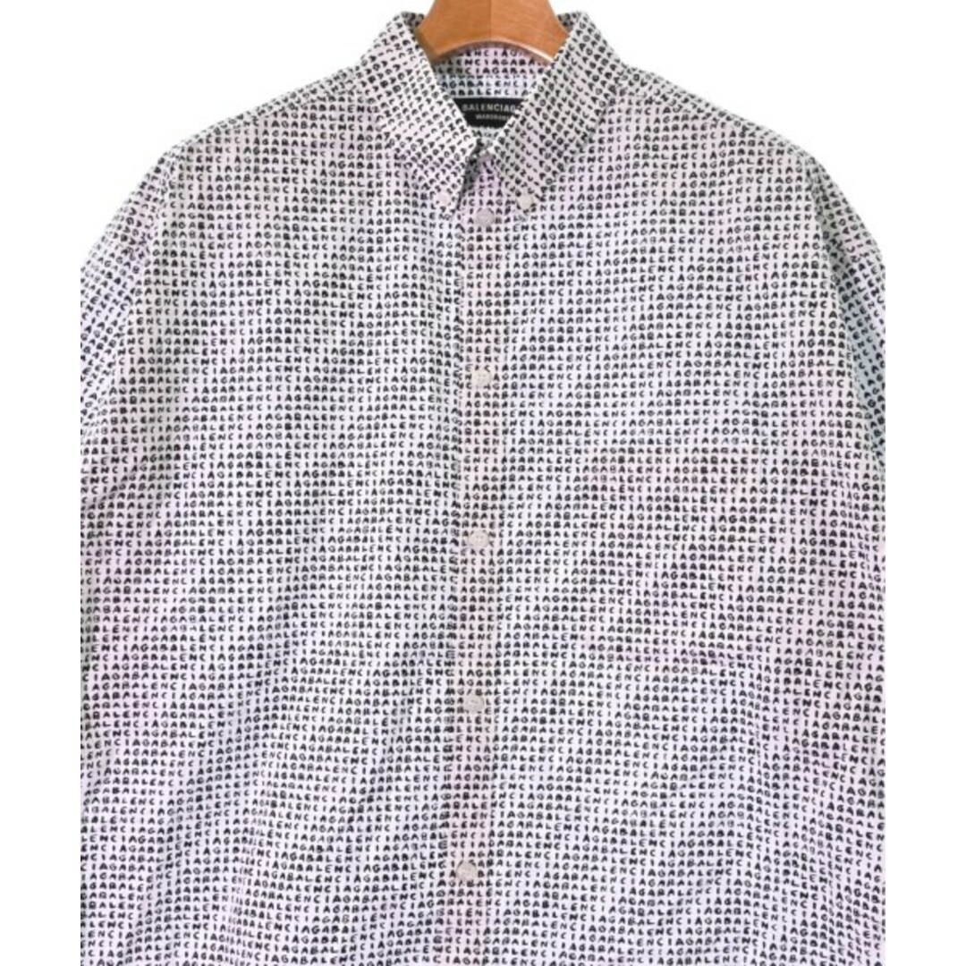 Balenciaga(バレンシアガ)のBALENCIAGA カジュアルシャツ 37(M位) 白x黒(総柄) 【古着】【中古】 メンズのトップス(シャツ)の商品写真