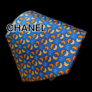 シャネル(CHANEL)の【CHANEL】　ライトブルー系　総柄　イタリア製(ネクタイ)