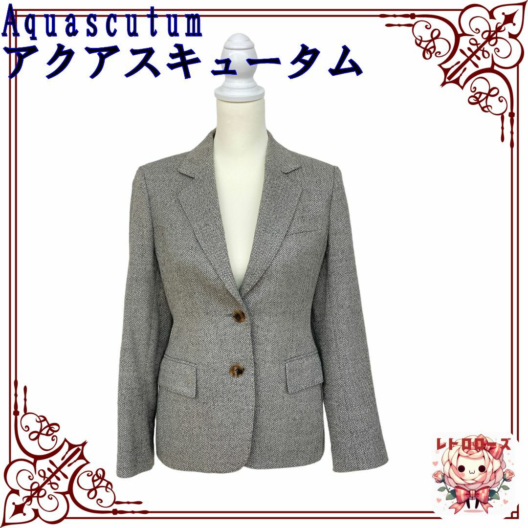 AQUA SCUTUM(アクアスキュータム)のAquascutum アクアスキュータム アウター テーラードジャケット 千鳥風 レディースのジャケット/アウター(その他)の商品写真