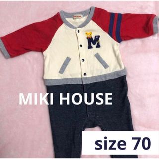 ミキハウス(mikihouse)のミキハウス　ロンパース 70 ベビー ファースト スタジャン風(ロンパース)