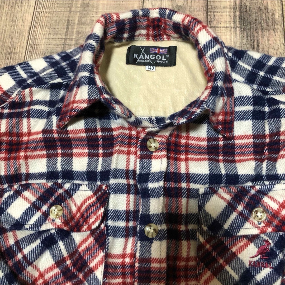 KANGOL(カンゴール)のKANGOL チェック シャツ  140サイズ キッズ/ベビー/マタニティのキッズ服男の子用(90cm~)(Tシャツ/カットソー)の商品写真