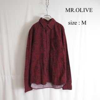 MR.OLIVE ペイズリー デザイン レギュラーカラー シャツ トップス M