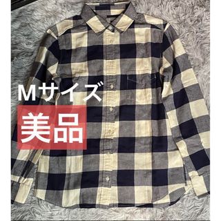 ユニクロ(UNIQLO)のユニクロ UNIQLO フランネルチェックシャツ 長袖 ベージュ カジュアル M(シャツ/ブラウス(長袖/七分))