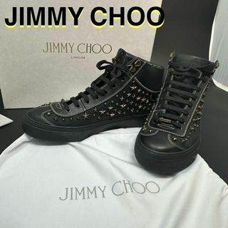 JIMMY CHOO - ジミーチュウ レザー スタッズ 42 ハイカットスニーカー