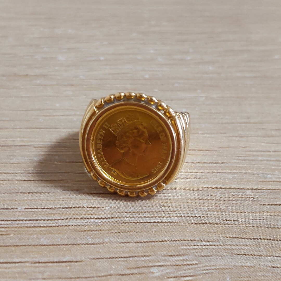 K18 K24　キャットコイン　リング　6.5g　1/25oz　エリザベス女王 レディースのアクセサリー(リング(指輪))の商品写真