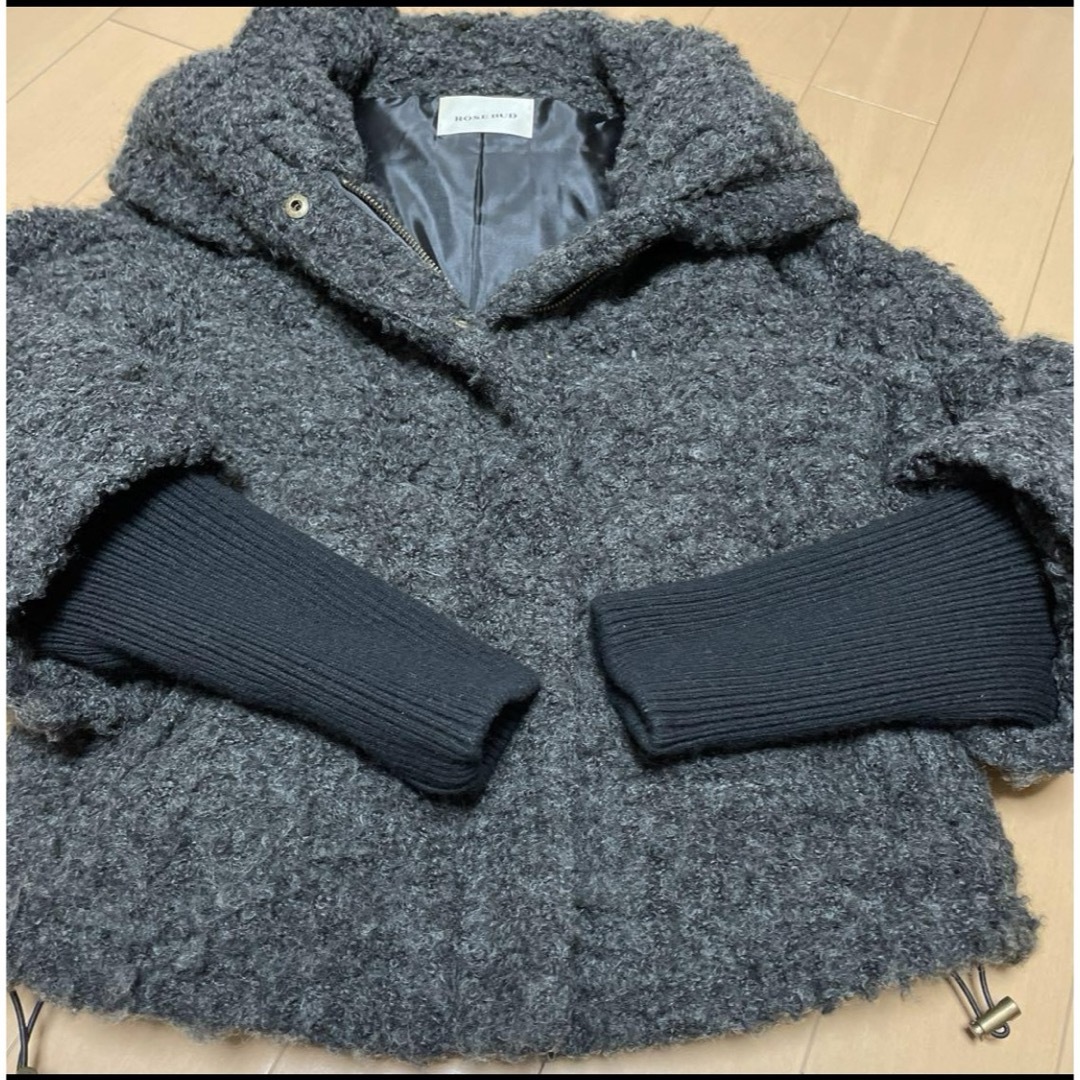 ROSE BUD(ローズバッド)のローズバッド　ジャケット　チャコールグレー　フリーサイズ レディースのジャケット/アウター(ミリタリージャケット)の商品写真