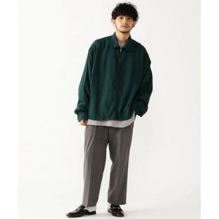 ビームス(BEAMS)の【新品未使用】BEAMS /レーヨン ジップ ブルゾン グリーン(ブルゾン)