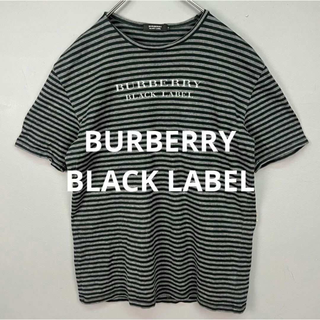 BURBERRY BLACK LABEL(バーバリーブラックレーベル)のバーバリーブラックレーベル 半袖 Tシャツ カットソー ボーダー ホース刺繍 3 メンズのトップス(Tシャツ/カットソー(半袖/袖なし))の商品写真