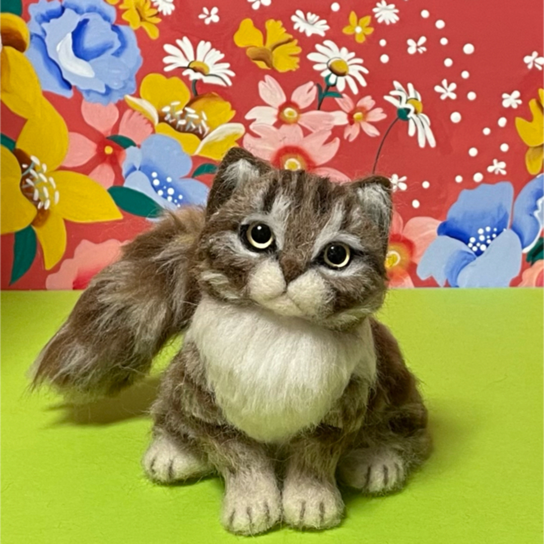 羊毛フェルト　猫 ハンドメイドのぬいぐるみ/人形(ぬいぐるみ)の商品写真
