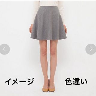 ユニクロ(UNIQLO)のユニクロ　ポンチフレアスカート　ウエストゴム　Ｌ(ミニスカート)