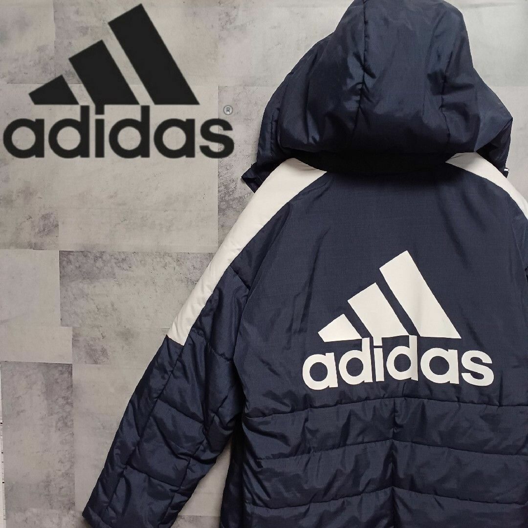 adidas(アディダス)のadidas アディダス キッズ 中綿ベンチコート 防寒 ネイビー 130 キッズ/ベビー/マタニティのキッズ服男の子用(90cm~)(ジャケット/上着)の商品写真