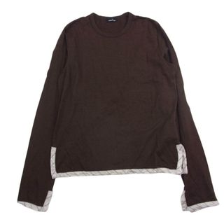 tricot COMME des GARCONS トリココムデギャルソン AD2000 TT100170 アーカイブ キュプラパイピング ウールジャージー ニット カットソー ブラウン系【中古】(ニット/セーター)