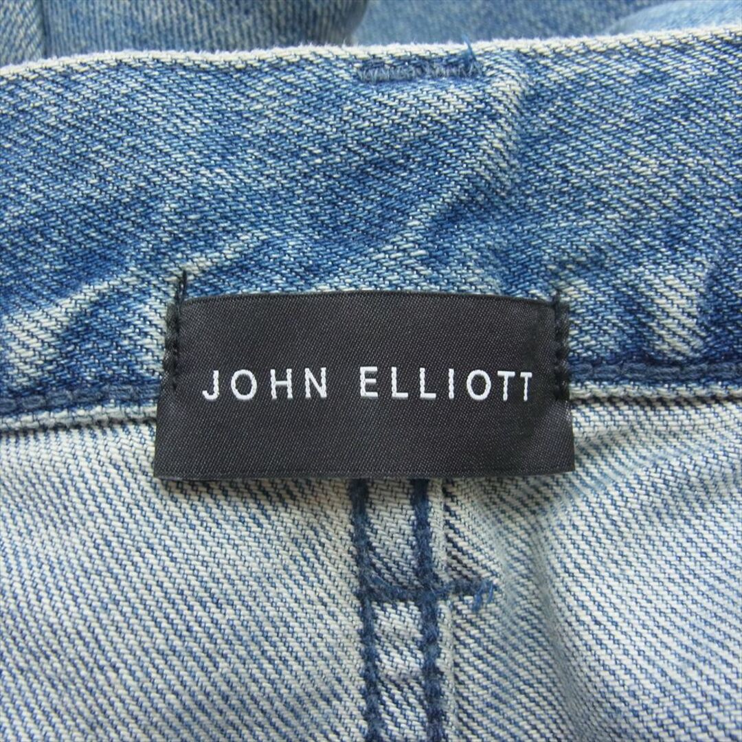 ジョンエリオット JOHN ELLIOTT 5ポケット フライボタン ダメージ加工 テーパード スキニー デニム パンツ インディゴブルー系 31【中古】 メンズのパンツ(その他)の商品写真