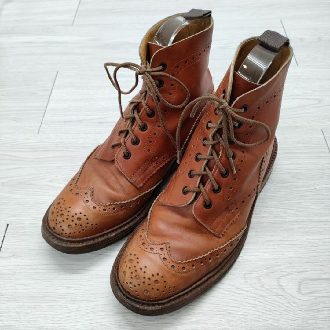 Trickers(トリッカーズ)のTricker's カントリーブーツ ウイングチップ 830381 サイズ7 1/2 ブーツ ブラウン メンズ トリッカーズ【中古】4-0219T◎ メンズの靴/シューズ(ブーツ)の商品写真