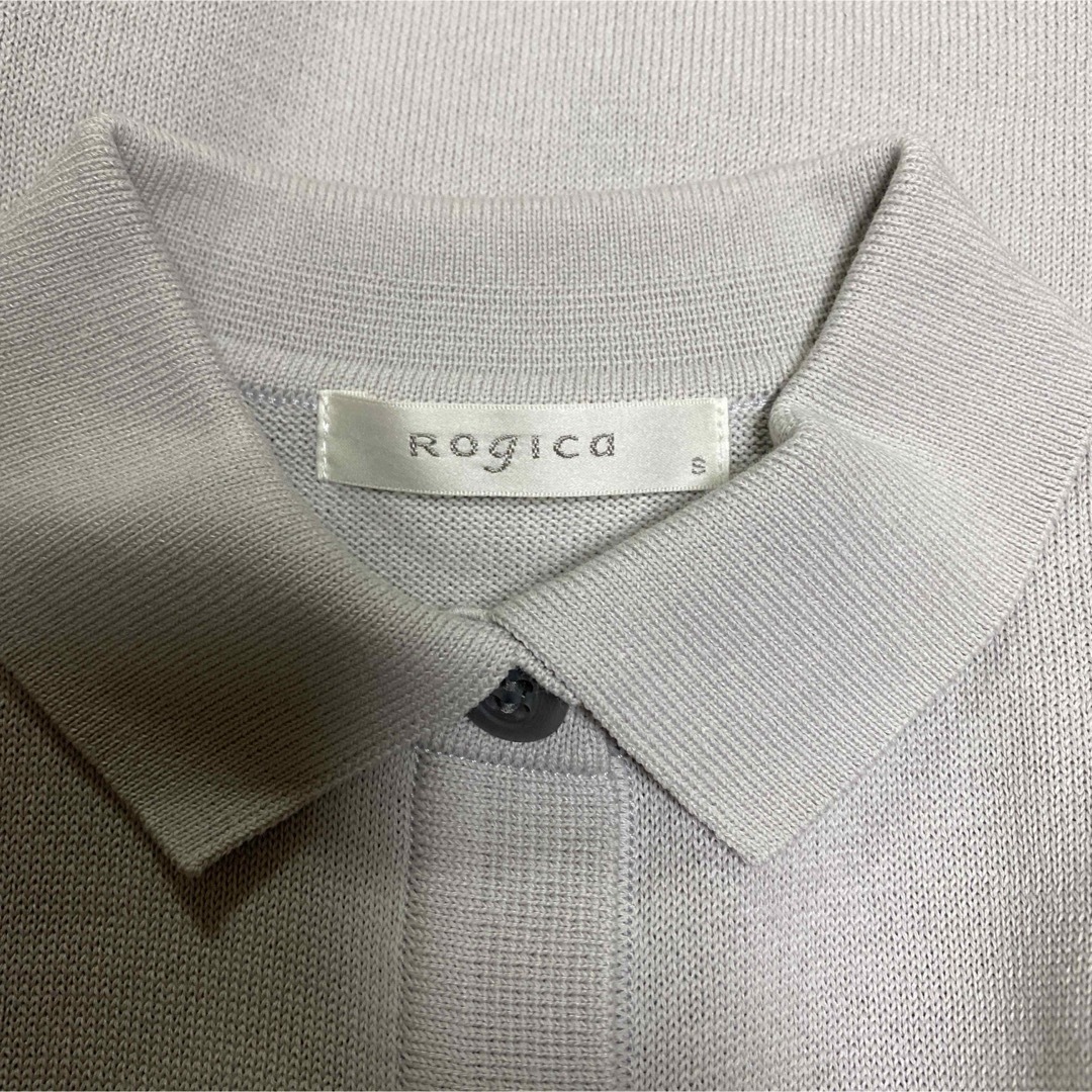 Rogica(ロジカ)のRogica ライトグレー綿混ニットジャケット(たぶん未使用、実家保管品) レディースのトップス(カーディガン)の商品写真