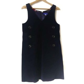 ブルーレーベルクレストブリッジ(BLUE LABEL CRESTBRIDGE)のBLUE LABEL CRESTBRIDGE(ブルーレーベルクレストブリッジ) ワンピース サイズ36 S レディース美品  - ダークネイビー ノースリーブ/ロング/コーデュロイ(その他)