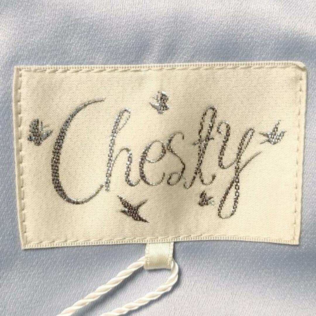 Chesty(チェスティ)のChesty(チェスティ) ワンピース サイズ0 XS レディース美品  - ライトブルー ノースリーブ/ひざ丈/ラインストーン/ビーズ レディースのワンピース(その他)の商品写真