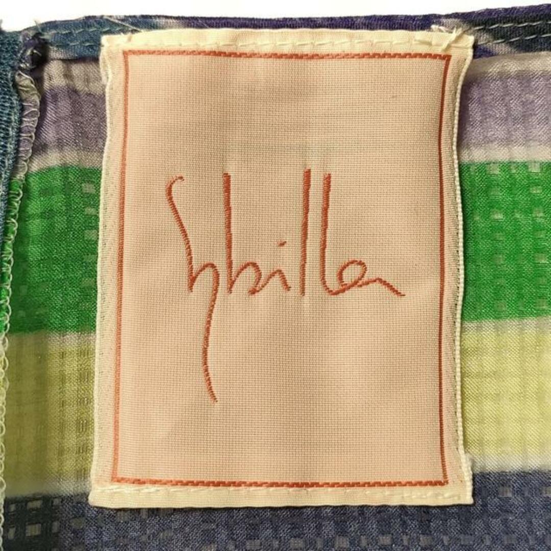 Sybilla(シビラ)のSybilla(シビラ) ワンピース サイズM レディース - グリーン×黒×マルチ 半袖/ミニ/ボーダー レディースのワンピース(その他)の商品写真