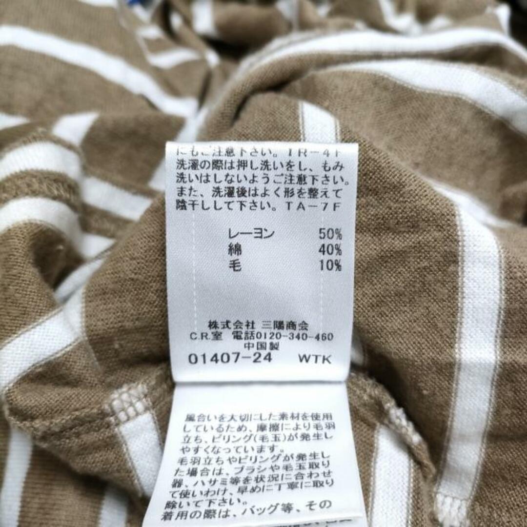 BURBERRY BLUE LABEL(バーバリーブルーレーベル)のBurberry Blue Label(バーバリーブルーレーベル) 長袖セーター サイズ38 M レディース - ベージュ×白 クルーネック/ボーダー レディースのトップス(ニット/セーター)の商品写真