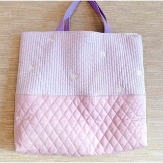 レッスンバッグ　刺繍ヌビ　マチあり　30×38×6(バッグ/レッスンバッグ)