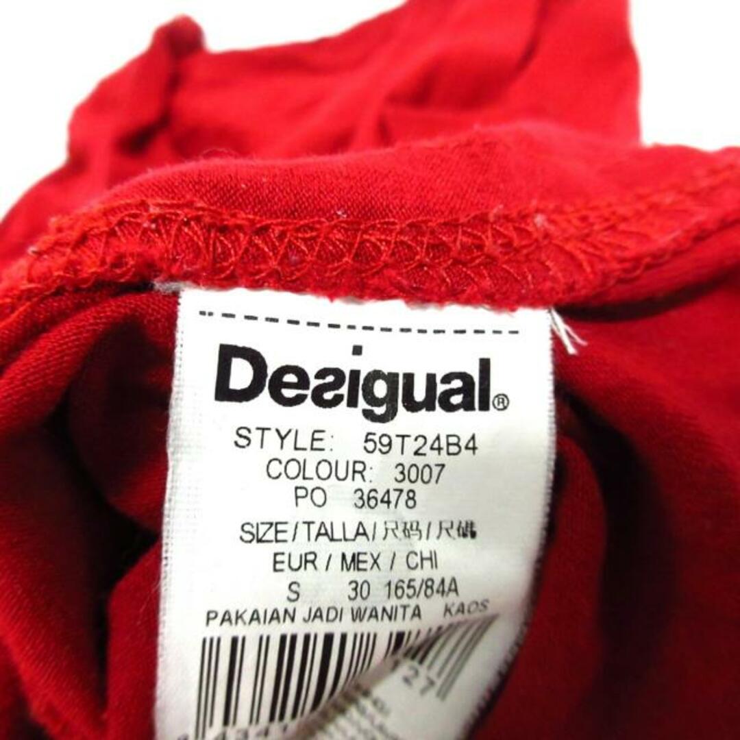 DESIGUAL(デシグアル)のDesigual(デシグアル) 半袖Tシャツ - レッド×黒 クルーネック レディースのトップス(Tシャツ(半袖/袖なし))の商品写真