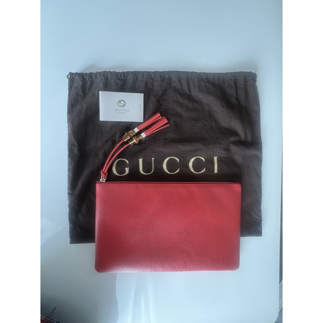 Gucci(グッチ)のGUCCI  クラッチバッグ　レザー&バンブータッセル付き レディースのバッグ(クラッチバッグ)の商品写真