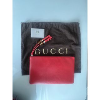 グッチ(Gucci)のGUCCI  クラッチバッグ　レザー&バンブータッセル付き(クラッチバッグ)