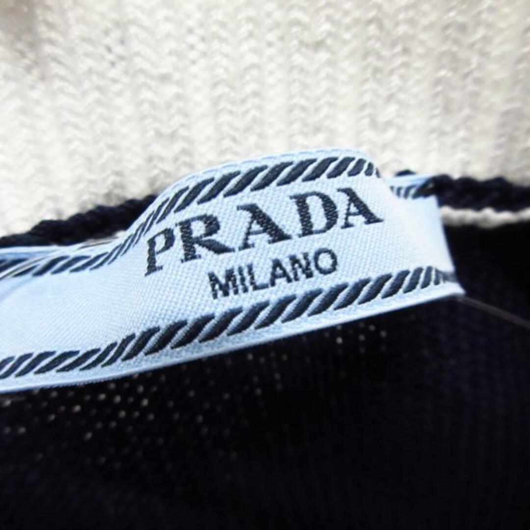 PRADA(プラダ)のPRADA(プラダ) カーディガン サイズ42美品  - P25I04 ダークネイビー×白 2021/クロップド丈 レディースのトップス(カーディガン)の商品写真