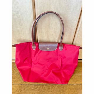 ロンシャン(LONGCHAMP)のロンシャントートバック　レッド　Lサイズ　肩掛け(トートバッグ)