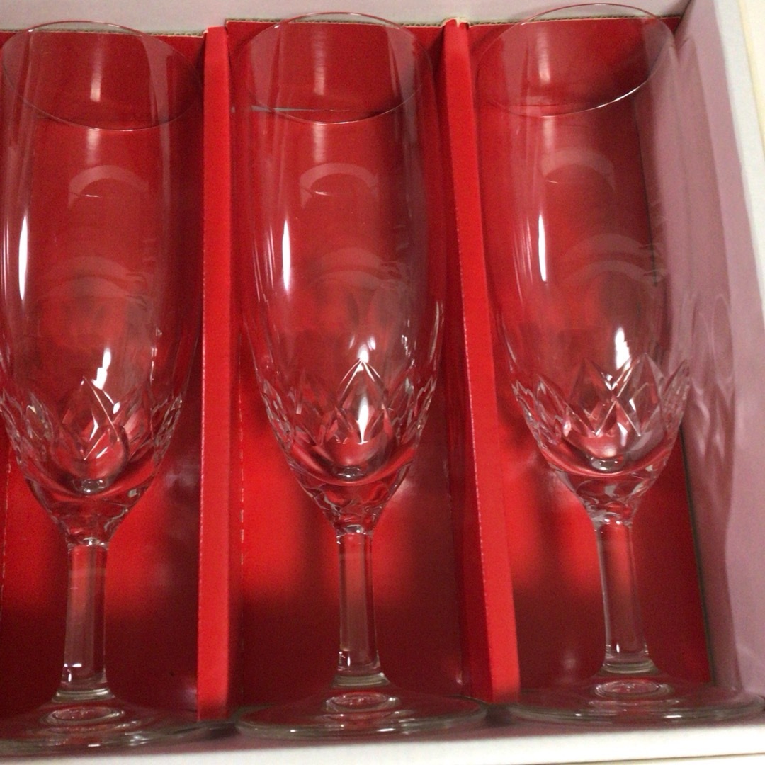 HOYA クリスタル ワイングラス ５脚　クリスタルガラス　シャンパン インテリア/住まい/日用品のキッチン/食器(グラス/カップ)の商品写真